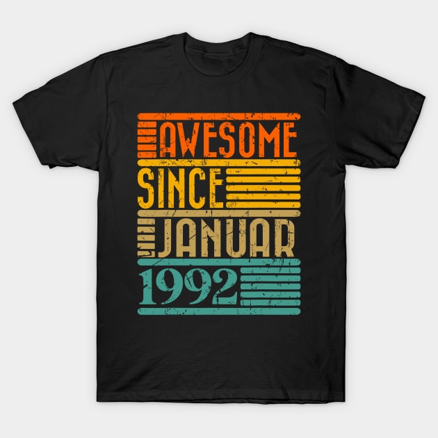 Awesome Since January 1992 32 Years Old 32th Birthday T-Shirt by rhazi mode plagget